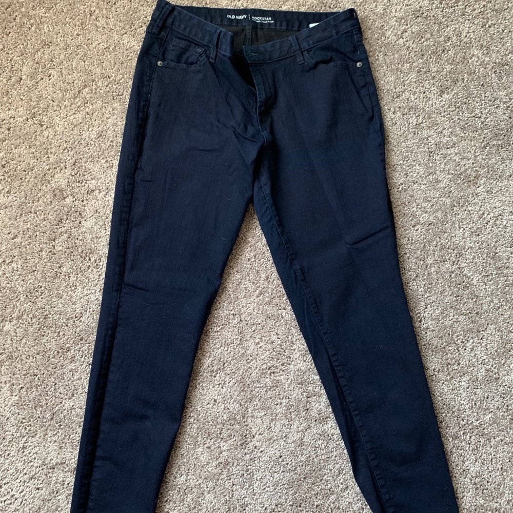 Old Navy dark wash rockstar jeans, 16 long